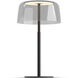 Yurei 14 inch 14.00 watt Matte Black Table Lamp Portable Light in Acrylic Clear